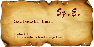 Szeleczki Emil névjegykártya